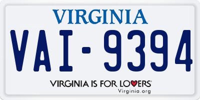 VA license plate VAI9394