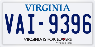 VA license plate VAI9396