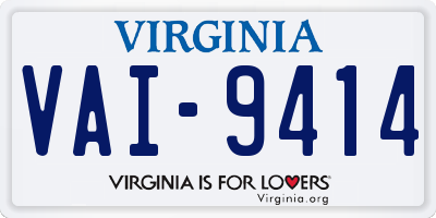 VA license plate VAI9414