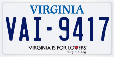 VA license plate VAI9417