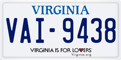 VA license plate VAI9438