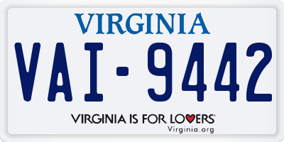 VA license plate VAI9442
