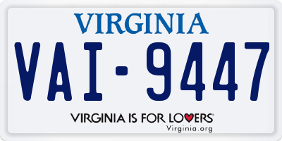 VA license plate VAI9447
