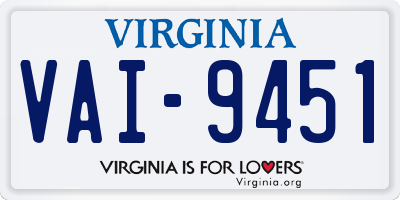 VA license plate VAI9451