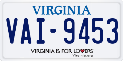 VA license plate VAI9453