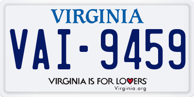VA license plate VAI9459