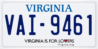 VA license plate VAI9461