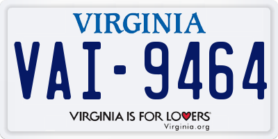 VA license plate VAI9464