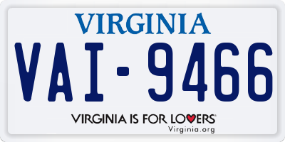 VA license plate VAI9466