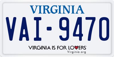VA license plate VAI9470
