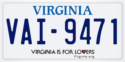 VA license plate VAI9471