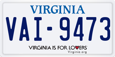 VA license plate VAI9473