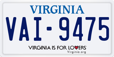 VA license plate VAI9475