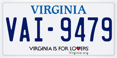 VA license plate VAI9479
