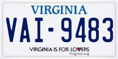 VA license plate VAI9483