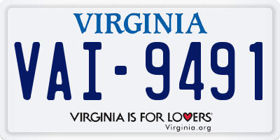 VA license plate VAI9491