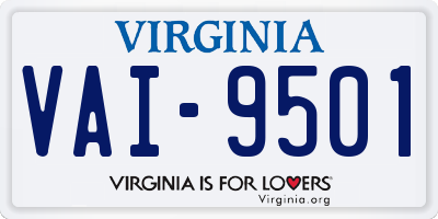 VA license plate VAI9501