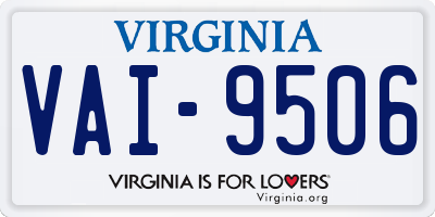 VA license plate VAI9506