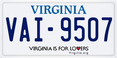 VA license plate VAI9507
