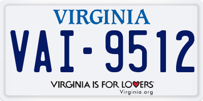 VA license plate VAI9512