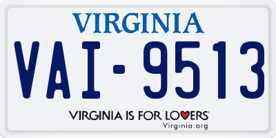 VA license plate VAI9513