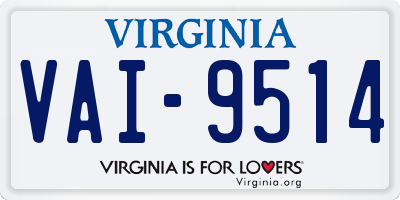 VA license plate VAI9514