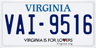 VA license plate VAI9516