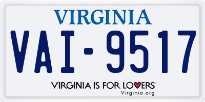 VA license plate VAI9517
