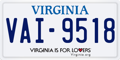 VA license plate VAI9518
