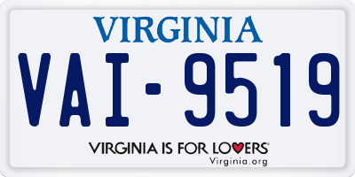 VA license plate VAI9519