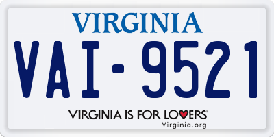 VA license plate VAI9521