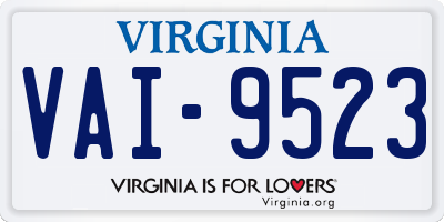 VA license plate VAI9523