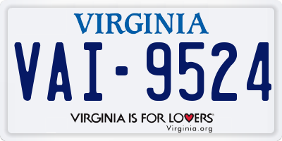 VA license plate VAI9524