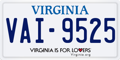 VA license plate VAI9525
