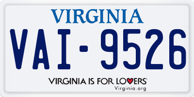 VA license plate VAI9526