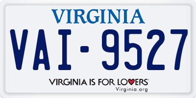 VA license plate VAI9527