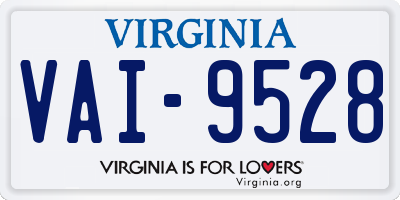 VA license plate VAI9528
