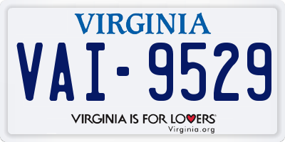 VA license plate VAI9529