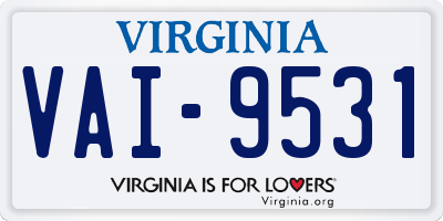 VA license plate VAI9531