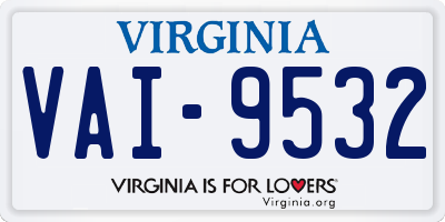 VA license plate VAI9532