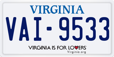 VA license plate VAI9533