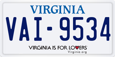 VA license plate VAI9534