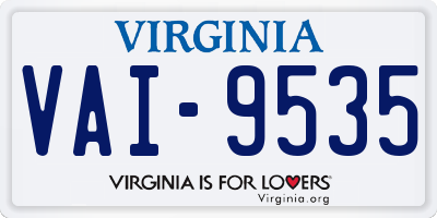 VA license plate VAI9535