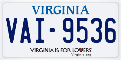 VA license plate VAI9536
