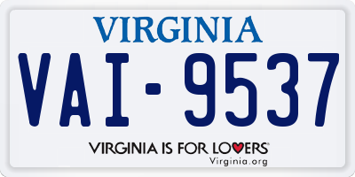 VA license plate VAI9537