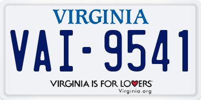 VA license plate VAI9541