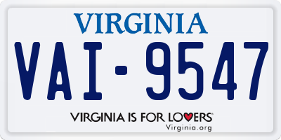 VA license plate VAI9547