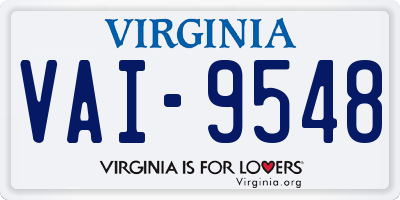 VA license plate VAI9548