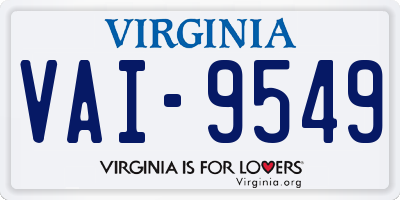 VA license plate VAI9549
