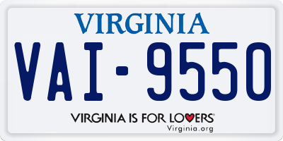 VA license plate VAI9550